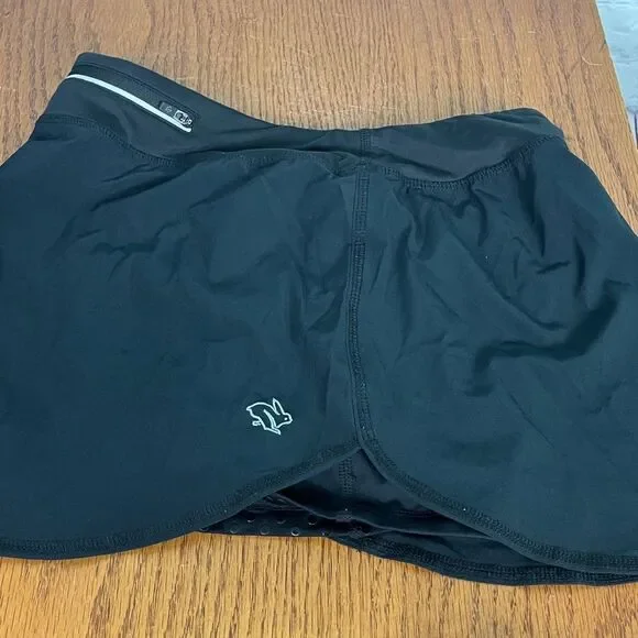 Rabbit Black Running Skort size XS pockets on side & Reflective zipper back - Picture 4 of 8